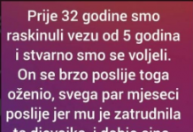 Prije 32 godine smo raskinuli vezu od 5 godina i stvarno smo se voljeli. On se brzo poslije toga oženio..