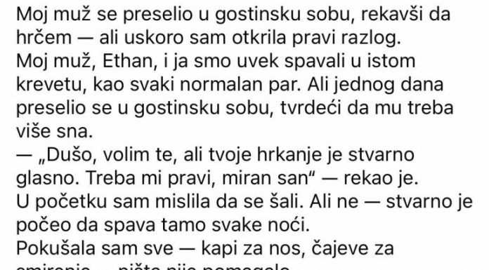Moj muž se preselio u gostinsku sobu, rekavši da hrčem — ali uskoro sam saznala pravi razlog.