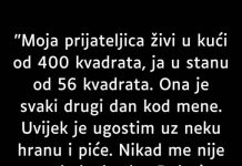 “Moja prijateljica živi u kući od 400 kvadrata, ja u stanu od 56 kvadrata…”