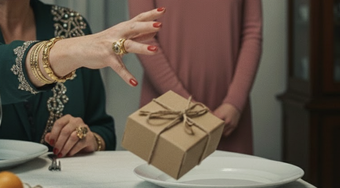 Svekrva je na ručku ismejala snajkin ‘jeftini’ poklon i bacila ga: Kada je videla šta je zapravo u kutiji, shvatila je da je snajka prodala jedinu uspomenu na svoje roditelje da bi to kupila.