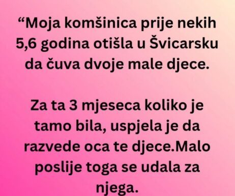 “Moja komšinica pre nekih 5,6 godina otišla u Švicarsku da čuva dvoje male djece…”