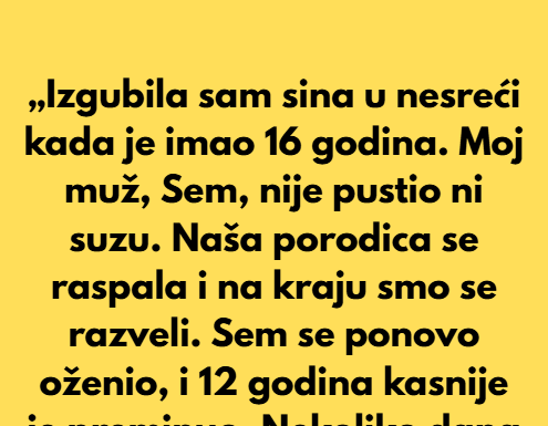 Mislila sam da me muž ne voli jer nije plakao za našim sinom – istina me šokirala