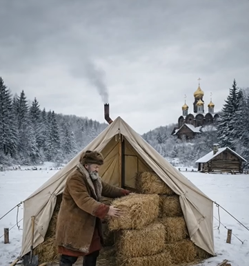 Kada je starac umesto kamenog doma postavio usred snega običan platneni šator i počeo da u njega unosi naramke sena, otvoreno su mu se smejali — dok nisu nastupili mrazevi i ljudi nisu shvatili zašto mu je trebalo toliko slame 😨😱