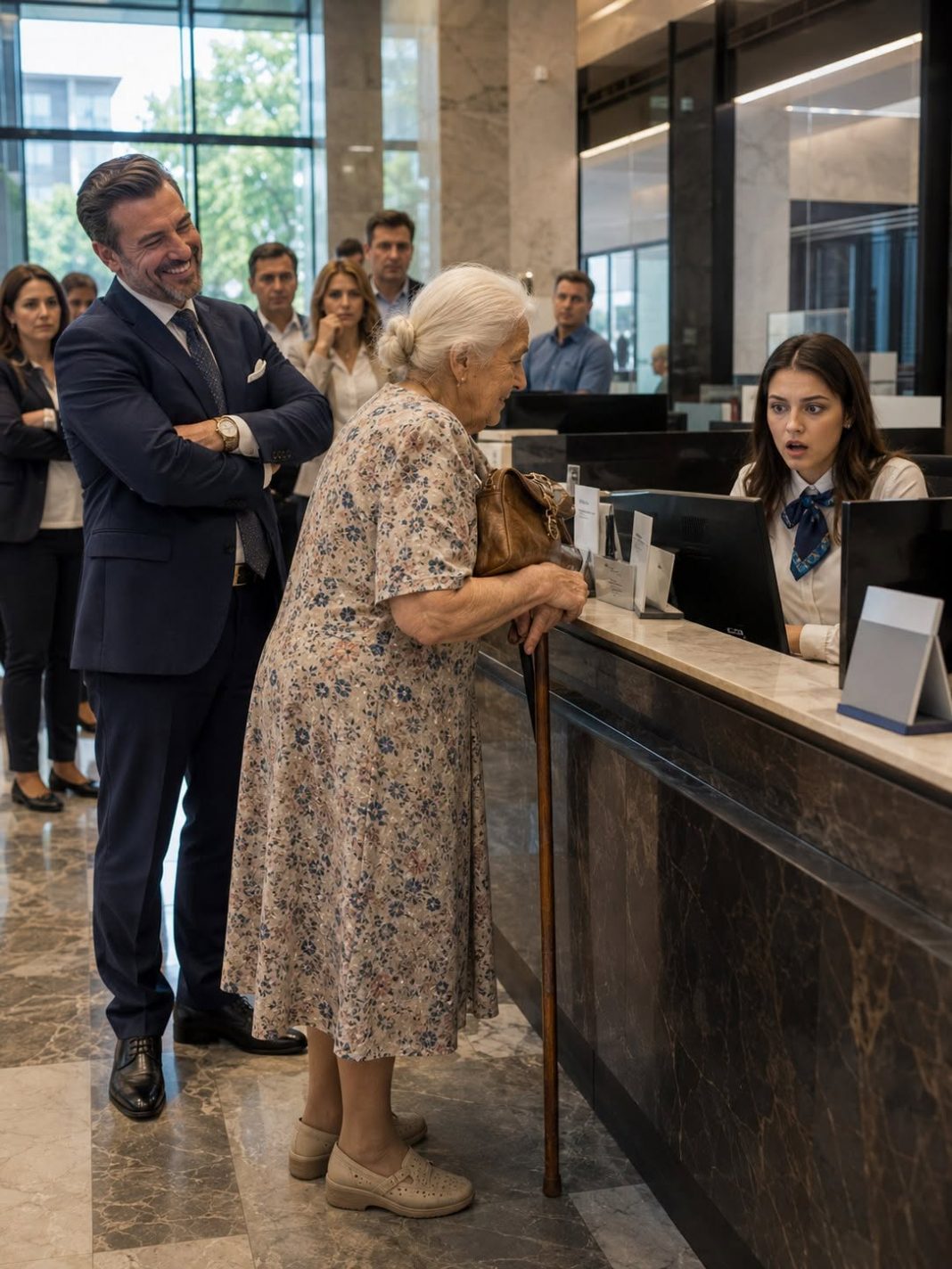 Milijunaš se nasmijao kad je 90-godišnja starica zatražila da provjeri stanje na računu. Nekoliko trenutaka kasnije cijela je banka ostala bez riječi. - featured image Milijunaš se nasmijao kad je 90-godišnja starica zatražila da provjeri stanje na računu. Nekoliko trenutaka kasnije cijela je banka ostala bez riječi. - featured image
